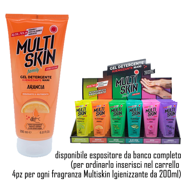 MULTISKIN GEL IGIENIZZANTE MANI 200ML ARANCIA S/ACQUA