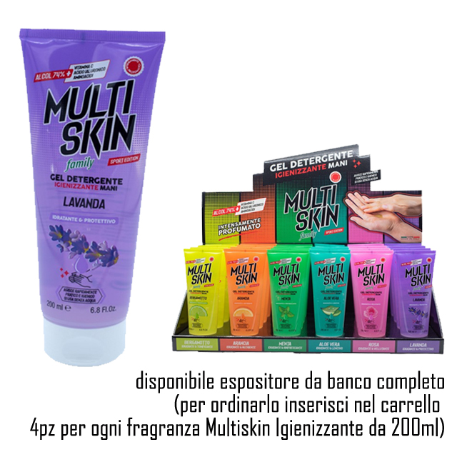 MULTISKIN GEL IGIENIZZANTE MANI 200ML LAVANDA S/ACQUA