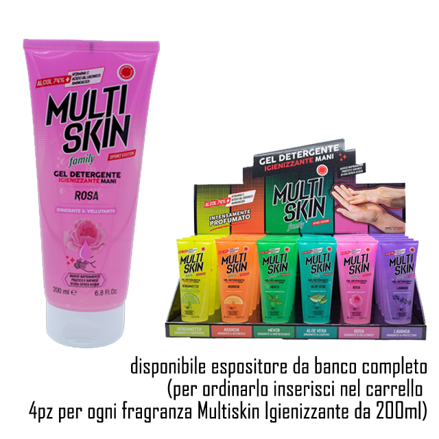 MULTISKIN GEL IGIENIZZANTE MANI 200ML ROSA S/ACQUA