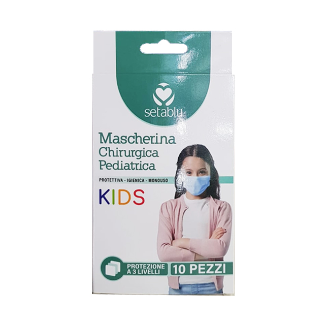 SETABLU MASCHERINA KIDS M/USO 3 STRATI CONF.10PZ